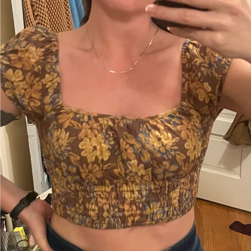 Rhythm Floral Blouse in Brown and Yellow